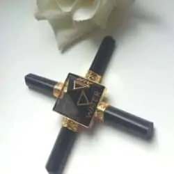 Sort Turmalin energi/beskyttelses generator (håndlavet) top