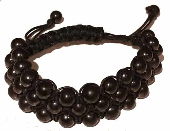 Oriental Shungit armbånd med 3 rækker perler