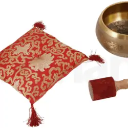 Tibetansk syngeskå no 12, 3,38 kg rød/sort pude og kølle
