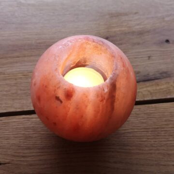 Himalaya saltlampe rund fyrfadslys