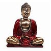 Rød & guld Buddha 15x12x7 (cm)