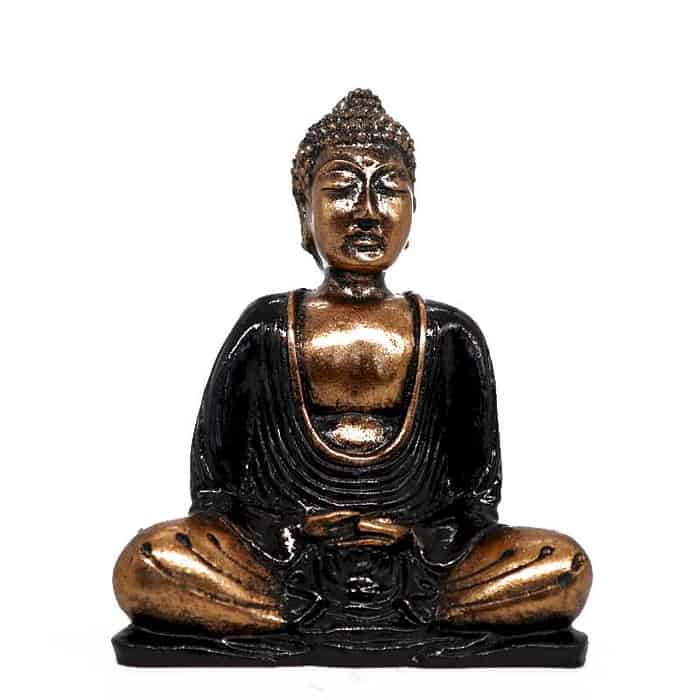 Sort & guld Buddha 15x12x7 (cm)