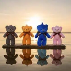 bekymringsdukker 11 cm brun grå blå lyserød