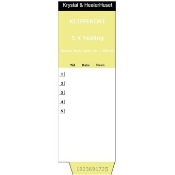 Klippekort til 5 x healing
