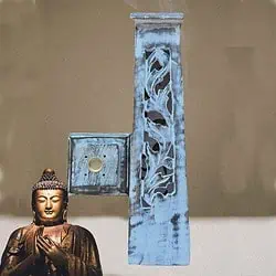 røgelsestårn Hvidvasket mangotræ ovalt