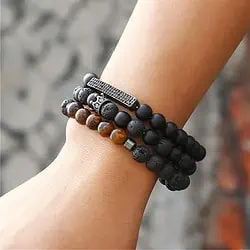 Armbånd med Retro-konge krone lavet af lava after life