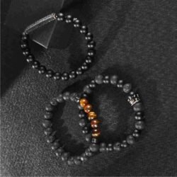 Lavasten og tigerøje afterlife armbånd