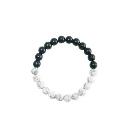 Indre Ro Armbånd howlit og obsidian