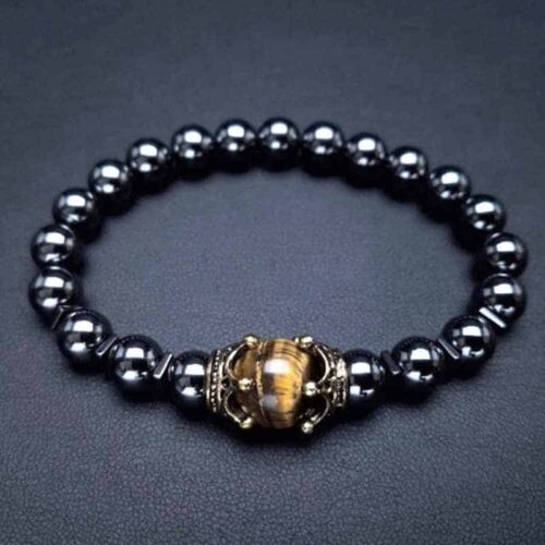 Tigerøje og hæmatit armbånd