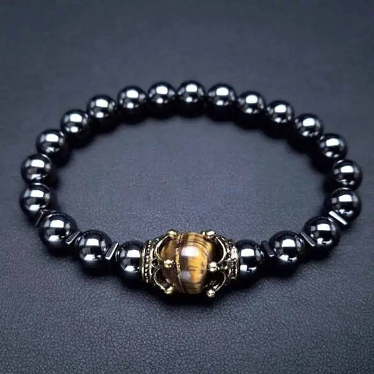 Tigerøje og hæmatit armbånd