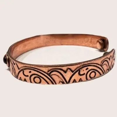 Magnetisk kobberarmbånd med siden til