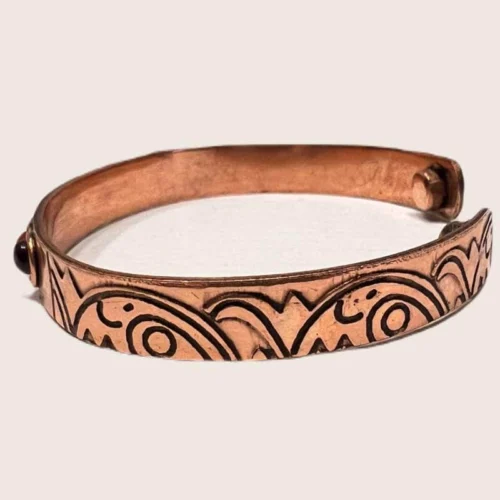 Magnetisk kobberarmbånd med siden til