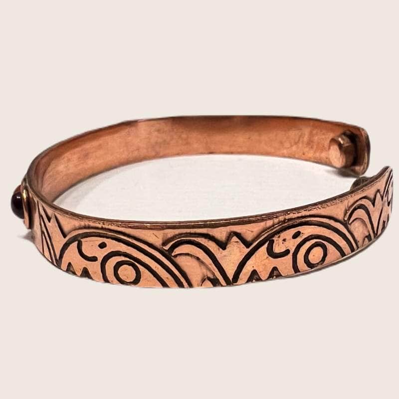 Magnetisk kobberarmbånd med siden til