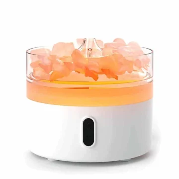 Himalaya salt aroma diffuser natlys med flamme effekt