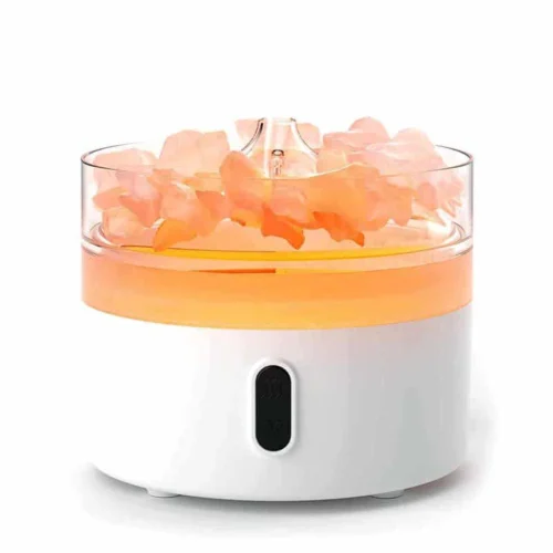 Himalaya salt aroma diffuser natlys med flamme effekt