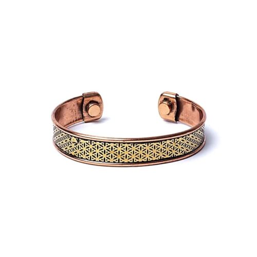 Kobberarmbånd med flower of life 6,5 cm