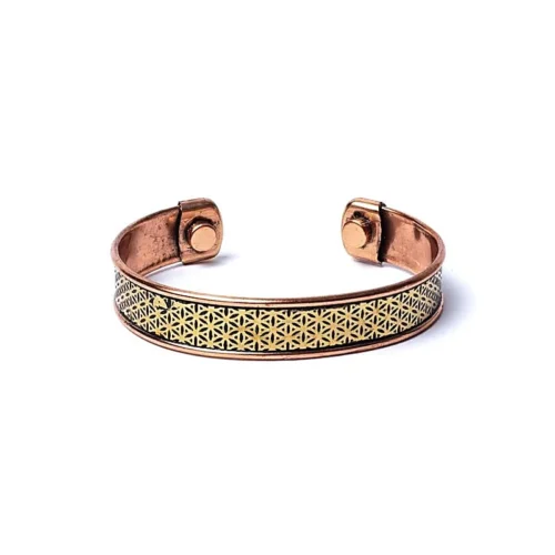 Kobberarmbånd med flower of life 6,5 cm