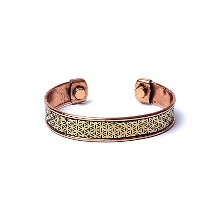 Kobberarmbånd med flower of life 6,5 cm