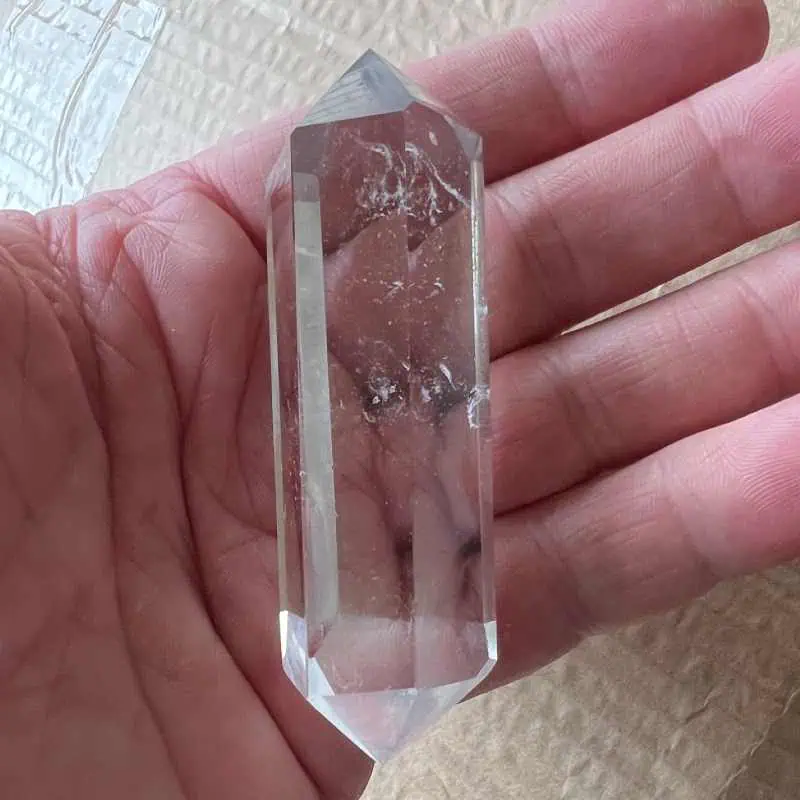 Dobbelt termineret bjergkrystal 8-9 cm1