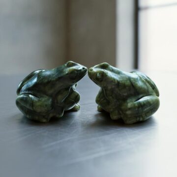 frøen som kraftdyr i grøn jaspis