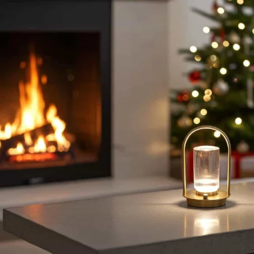 Metal bordlampe med touch kontrol og justerbar lysfarve jul