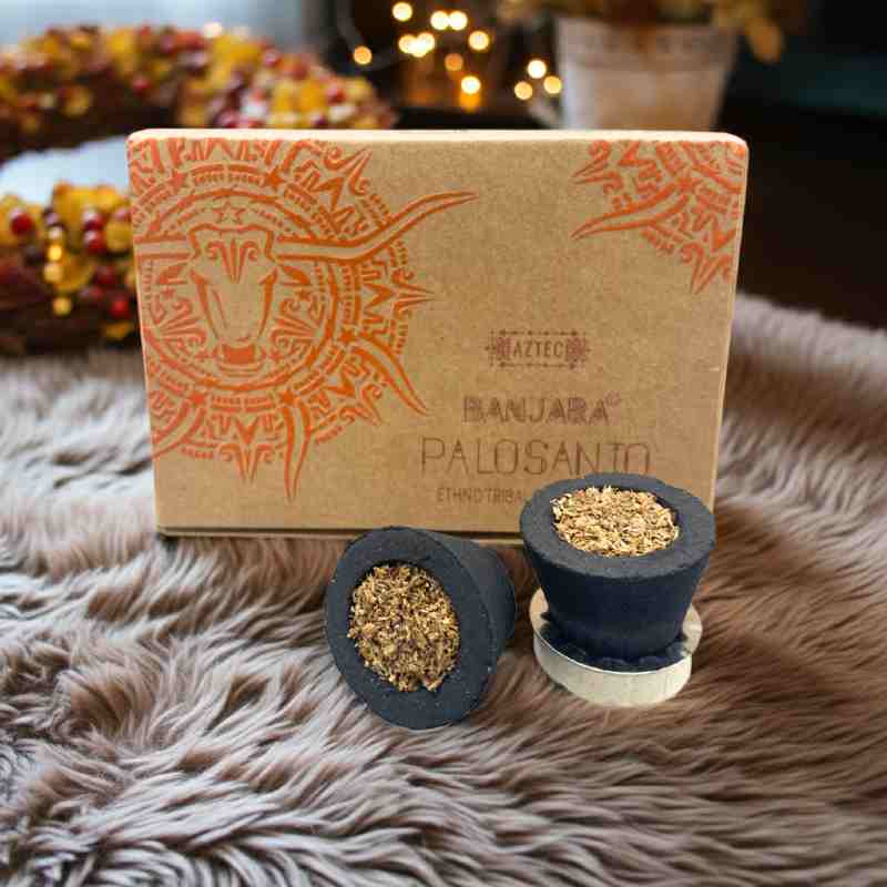 Palo Santo resin kopper, røgelse i en trækuls kop