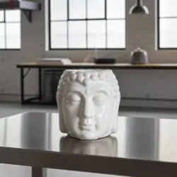 aromaterapi lampe buddha hvid