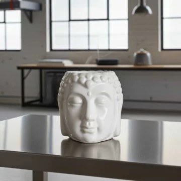 aromaterapi lampe buddha hvid