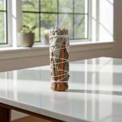 Hvid salvie, cedertræ og kanel, smudge stick