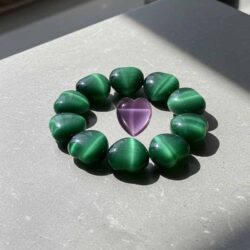 Katteøje hjerte Grøn eller Pink