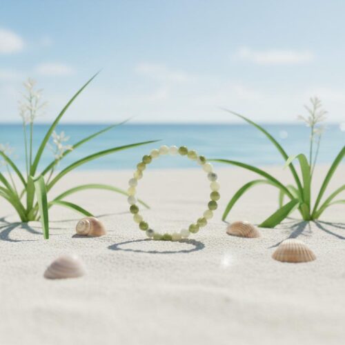 Oliven jade manifestation armbånd healing