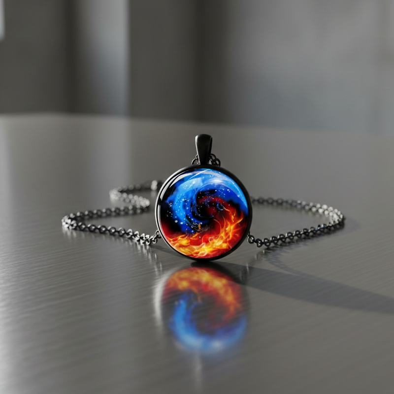 ying yang sort halskæde