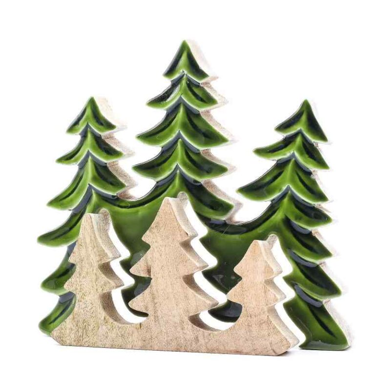 Lost in the Forest – 3D dekorationer i mangotræ - Three Trees 3D Wooden
